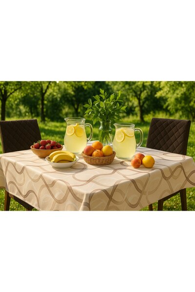 Brava Casa Fata de Masa Undula Taupe Luxe 100×140 cm Anti-Stain PVC