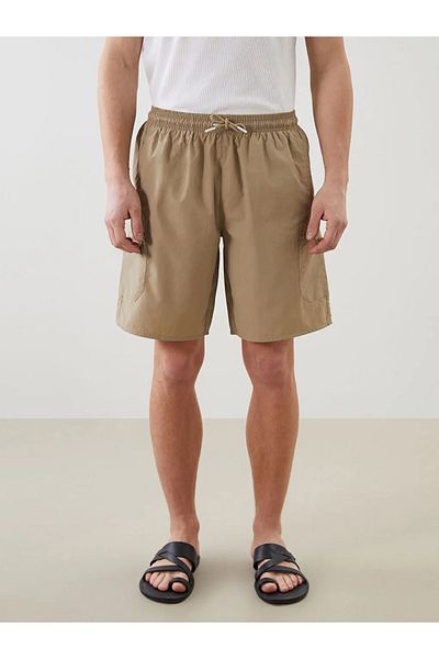 LC Waikiki Lcw swimwear beige knee length basic men's swim shorts