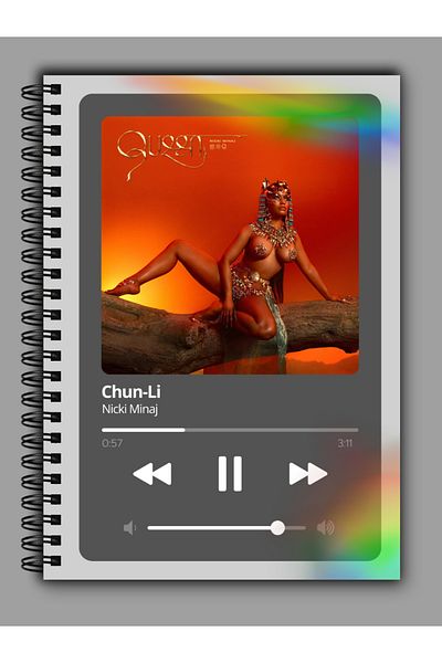 MG Office A5 Notebook - Chun-Li - Nicki Minaj - Rainbow Reflective Cover - 80 Vellum Pages