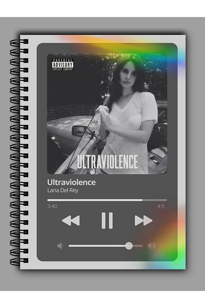 MG Office A5 Notebook - Ultraviolence - Lana Del Rey - Rainbow Reflective Cover - 80 Vellum Pages