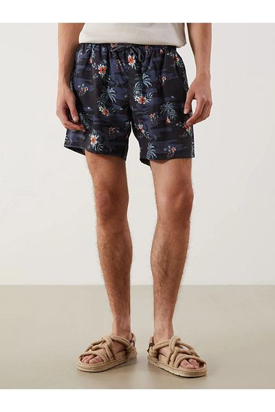 LC Waikiki Lcw Eco Anthracite Short Length Patterned Men's Swim Shorts