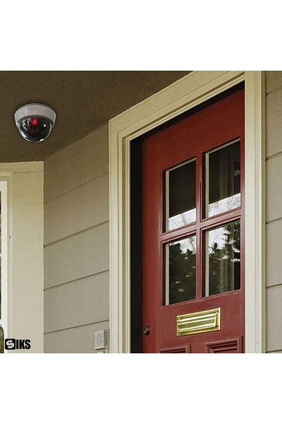 SIKS Pro Fake Surveillance Camera, Round, Indoor/Outdoor Mounting, With Batteries, Infrared LED