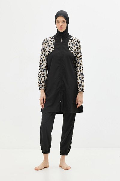 C&City Parachute Fabric 4-Pece Hijab Μαγιό 6168 Μαύρο