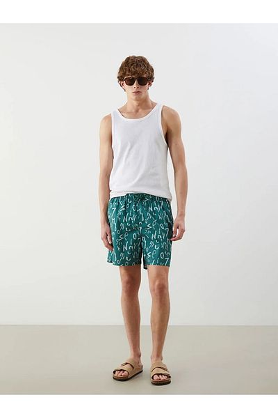 LC Waikiki Xside Green Short Length Patterned Men's Swim Shorts