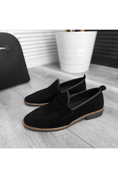 dehaine Men's casual loafers made of vegan leather, 12215, black