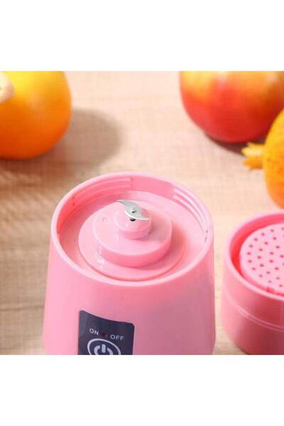 SIKS ® Mini blender portabil cu 2 lame, 380 ml, roz