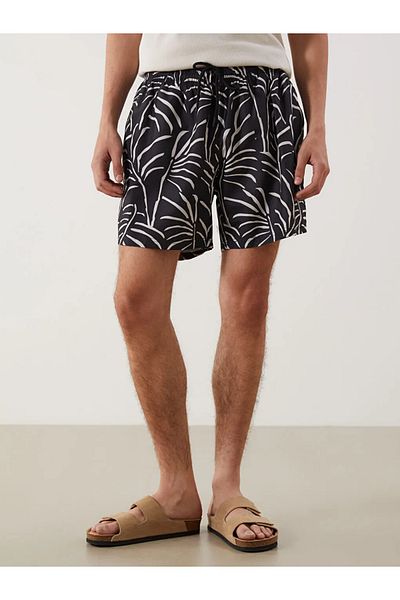 LC Waikiki Мъжки плувни шорти с шарка, черни, LCW ECO