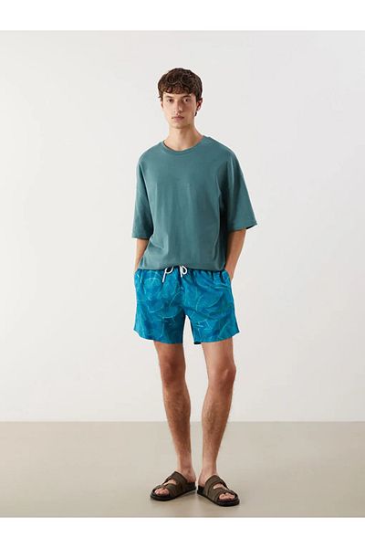 LC Waikiki Ανδρικό μαγιό με στάμπα LCW ECO Blue Short