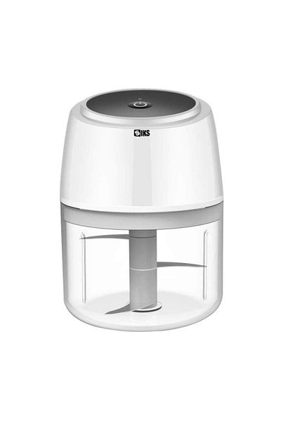 SIKS ® Mini Electric Blender, 3 Blades, USB Charging, Vegetable Chopper, Garlic, 250ml, White