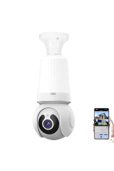 SIKS Surveillance Camera with E27 or Normal Socket Mounting, with Bulb Included, 3MP, HD