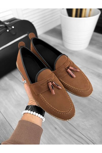 dehaine Men's casual loafers, vegan leather, 12314, brown