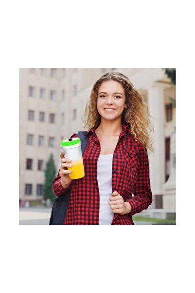 SIKS Mini blender portabil, compact SIKS, electric, încărcare USB, 4 lame, 300 ml, verde/alb