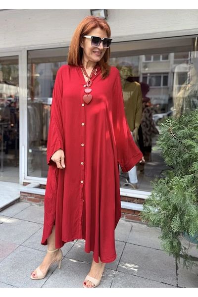 DenizEge Rochie lungă italiană cu mâneci liliac