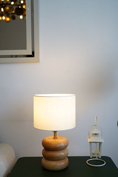 retro home design Doğal Ahşap Model Beyaz Silindir Kumaş Şapkalı Dekoratif Ab...