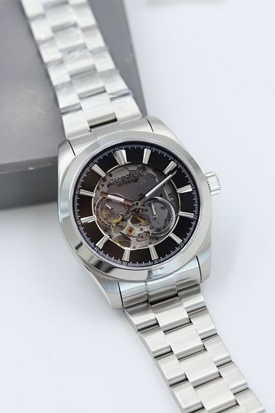 Quantum Automatic Mechanism Steel Cord Men Wrist Watch Asw123-I1973Q