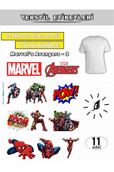 AGG Reklam ملصق ملابس يلتصق بالكي Marvel's Avengers - مجموعة من 21 قطعة