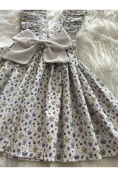 Eylülce Butik ΚΟΡΙΤΣΙΑ ΛΕΥΚΟ ΦΙΟΥΝΤΟ ΦΟΡΕΜΑ ΣΑΛΟΠΕΤ ΜΕ ΦΙΟΥΝΤΟ ΦΙΟΥΝΤΟ (ΚΑΤΑΣΚΕΥΑΣΜΕΝΟ ΑΠΟ 100% ΒΑΜΒΑΚΙ.)