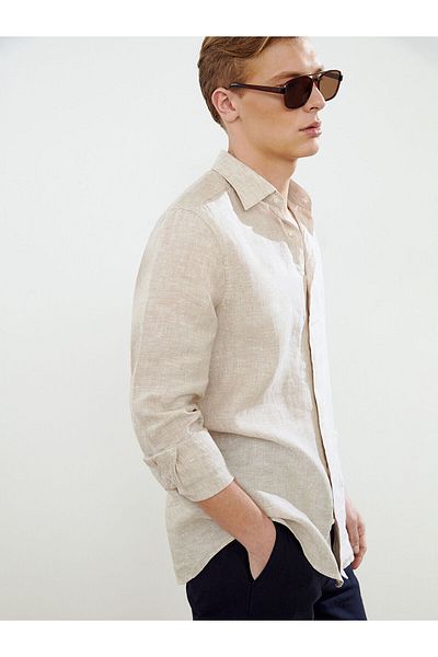 LC Waikiki Regular Fit Long Sleeve Linen Men's Shirt