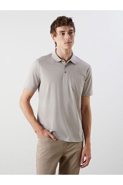LC Waikiki Ανδρικό μπλουζάκι Polo Collar ριγέ χτενισμένο βαμβακερό