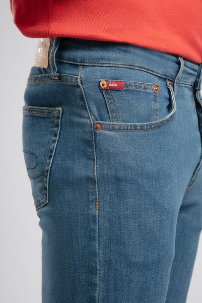 Lee Cooper Ricky Erkek Hıgh Rıse Straıght Rahat Kesim Yüksek Bel Düz Paça Jean Pantolon Mavi