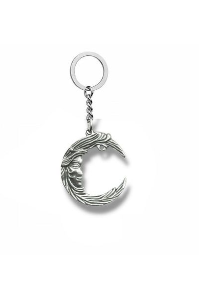 Herşey Nota Unisex Keychain with Moon Figure |   Metal |   Minimalist and Stylish Design