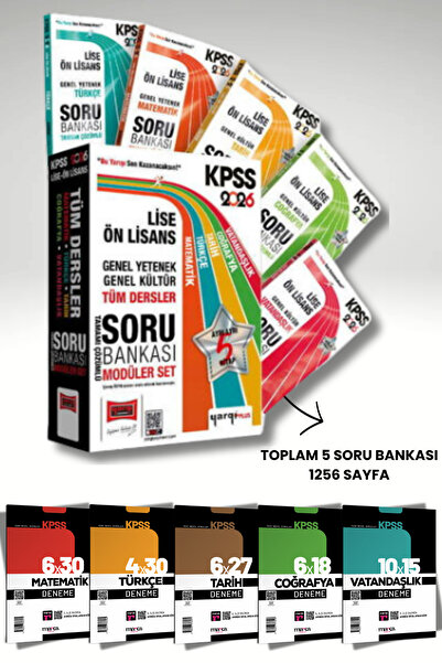 Yargı Yayınları 2026 KPSS Lise Ön Lisans GYGK Tüm Dersler Çözümlü Modüler Sor...