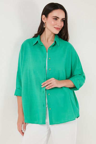 Lela Stretch Cotton Oversize Fit 2' Li Package Shirt-Undershirt Set Shirt-Undershirt Set 67810014979S2