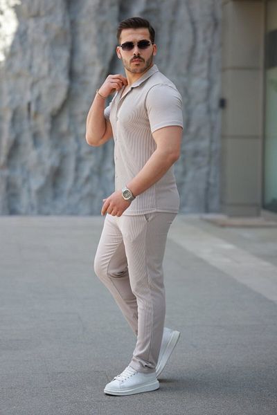 Kokosh moda Men's Ottoman Fabric Trousers Shirt Set