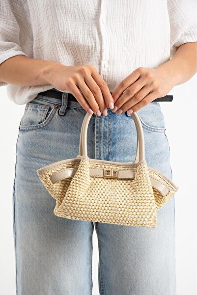 mèche atelier since 2024 Geantă de mână și de umăr din paie Jerry pentru feme...