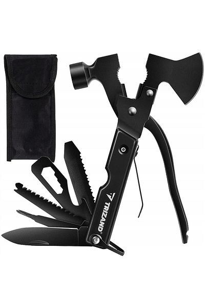 ISO TRADE Tool, multifunctional knife, 17 in 1, Survival model, stainless steel, with sheath, Trizand