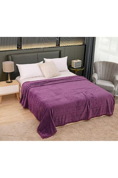 Unicorn Concept Cocolino blanket, diamond pattern, 200x230cm, Dark purple
