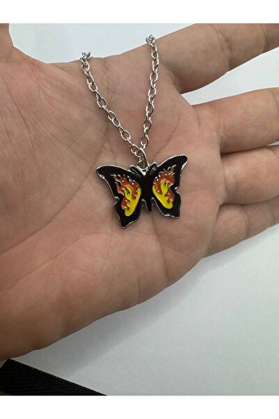 Yuchicly قلادة جمالية للرجال والنساء على شكل فراشة صفراء |   أنيق