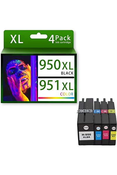 HP Officejet Pro 8600 (N911a) e-AiO Yazıcı Uyumlu 950XL /951XL 4 Renk Kartuş Seti