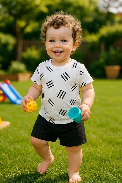 Melekpare Boys Girls Baby & Kids Shorts Summer 2-Piece T-Shirt Shorts Set 100% Cotton