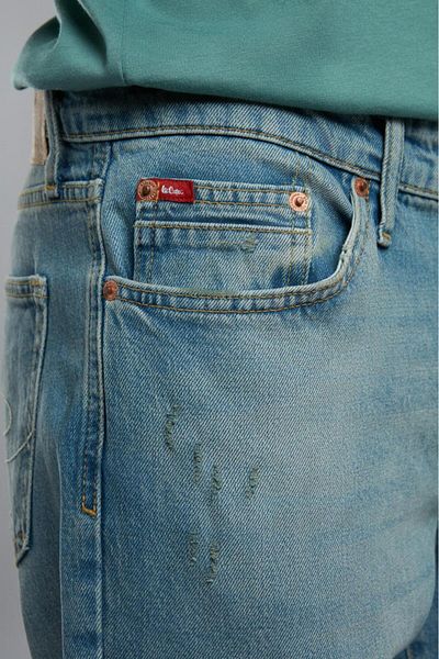 Lee Cooper بنطلون جاجر بخصر عادي وقصة ضيقة وقصة مستقيمة باللون الأزرق للرجال