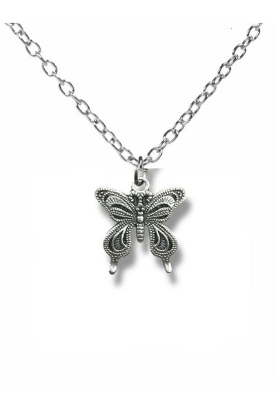 Herşey Nota Unisex Necklace with Embroidered Butterfly Figure |   Elegant Design with 60 cm Chain