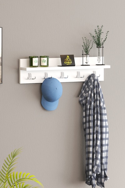 Cosargroup Portmanto Duvar Askılığı Elbise Askılığı Beyaz