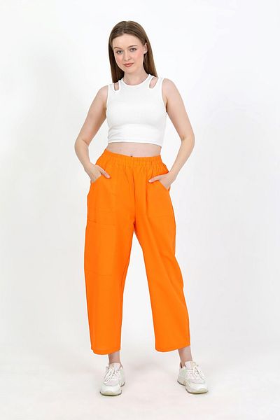 TANISA Rinora Linen Trousers with Pockets Tns-4111
