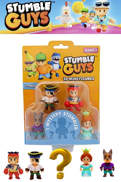 TOYFEST Stumble Guys 5-Piece Mini Figure Set Series 3 - 5 cm - Model 1