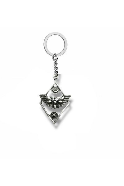 Herşey Nota Unisex Keychain with Butterfly, Moon and Sun Figures |   Metal |   Meaningful and Stylish Design