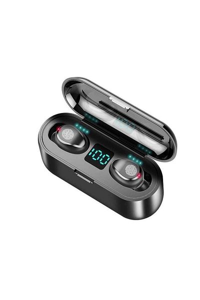 SIKS Căști Bluetooth 5.1, T20, 50 mAh, microfon dual, apeluri HD, afișaj LED inteligent, wireless
