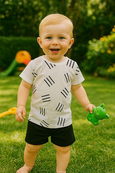 Melekpare Boys Girls Baby & Kids Shorts Summer 2-Piece T-Shirt Shorts Set 100% Cotton