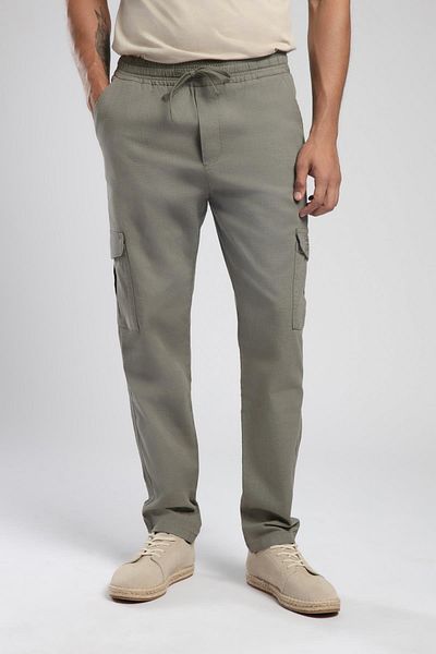 Lee Cooper Ketgo Normal Waist Normal Cut Straight Leg 100% Cotton Khaki Men's Trousers