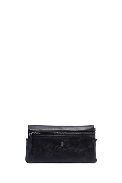 Derimod Men's Black Leather Mini Handbag 23Wbd3119Cr