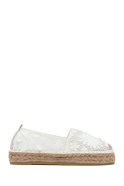 Derimod Women's Cream Patterned Espadrille 25Sfd20726F