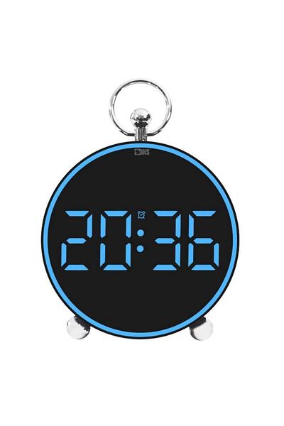 SIKS Digital Table Or Wall Clock, With Blue Display, Customizable Alarm, Snooze, Led Light