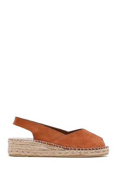 Derimod Women's Orange Suede Espadrille Sandals 25Sfd206710