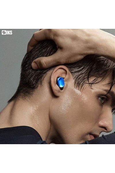 SIKS Căști Bluetooth fără fir AKZ W16 SIKS cu tehnologie BT 5.0, albastre