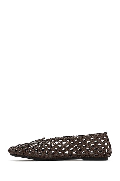 Derimod Women's Brown Braided Ballerinas 25Sfd443629