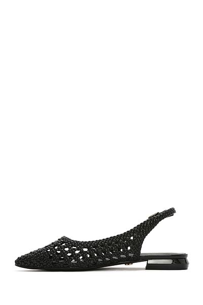 Derimod Women's Black Braided Open Back Ballerinas 25Sfd443429
